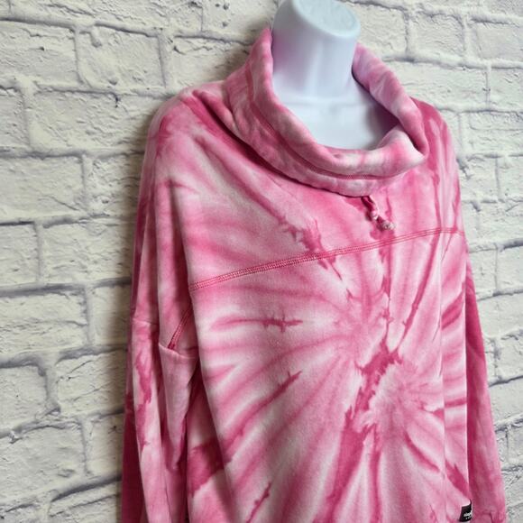 NWOT Simply Southern Sweatshirt Womens Size Medium Tie-Dye Mock Neck Drawstring - Picture 4 of 13
